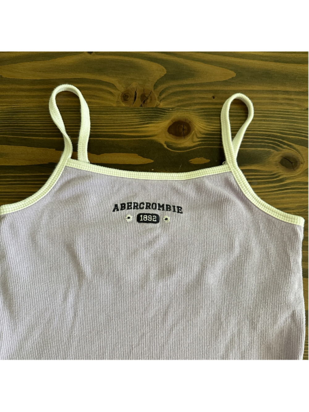 Abercrombie Kids Ribbed Tank Top Girls 9/10 Purple White Y2K Cami - Picture 3 of 5